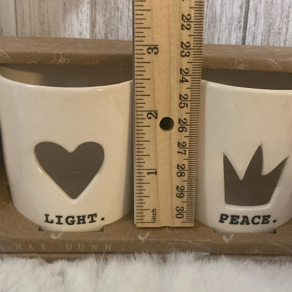 Rae Dunn Believe, Light & Peace Candle Holders